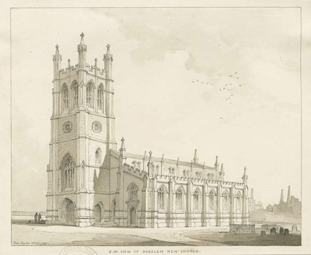 Detail of Burslem - St. Paul's Church by Thomas Peploe Wood