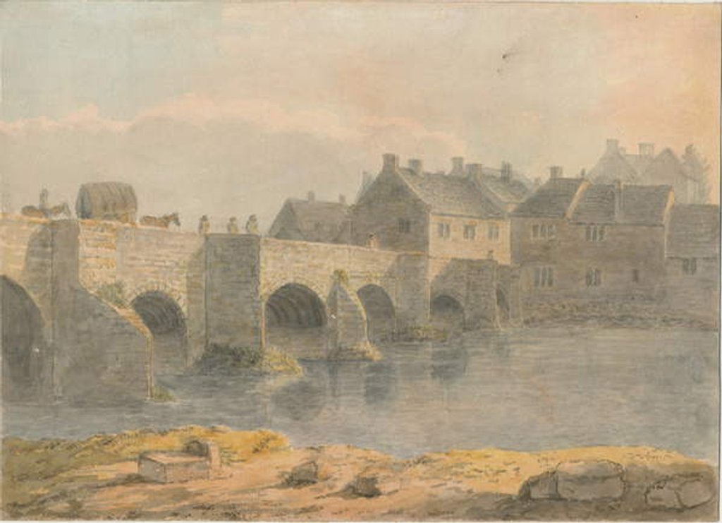 Detail of Burton-upon-Trent Bridge and Town by John Buckler