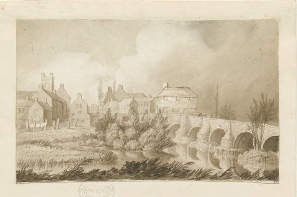 Detail of Burton-upon-Trent Bridge and Town by Henry James Noyes