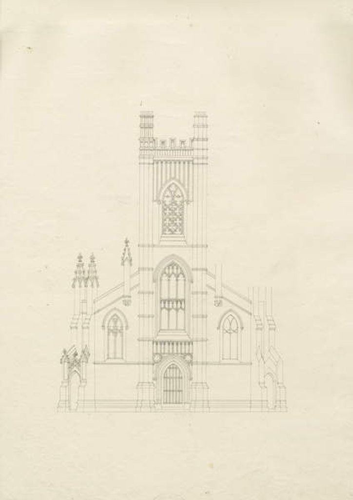 Detail of Burton-upon-Trent - Holy Trinity Church: drawing, nd [?1820s] by School English