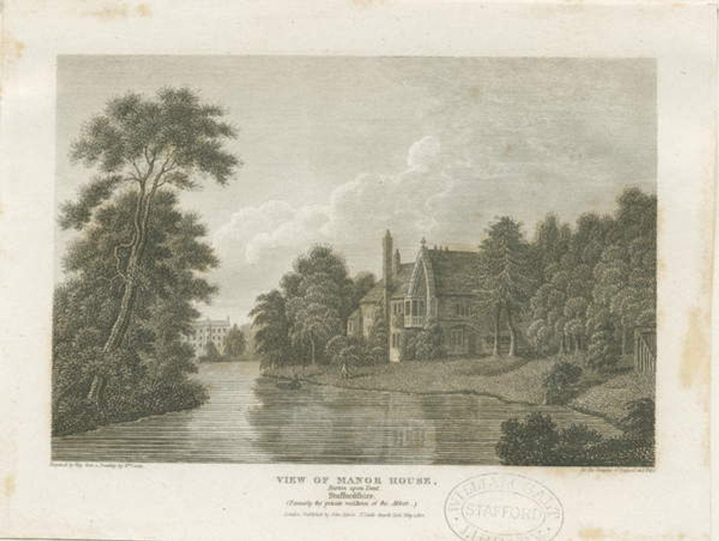 Detail of Burton-upon-Trent - Manor House: engraving, nd [c 1812] by William Carter