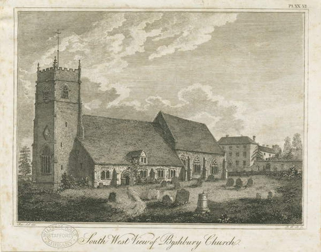 Detail of Bushbury Church: engraving, nd [?18th cent] by Stebbing Shaw