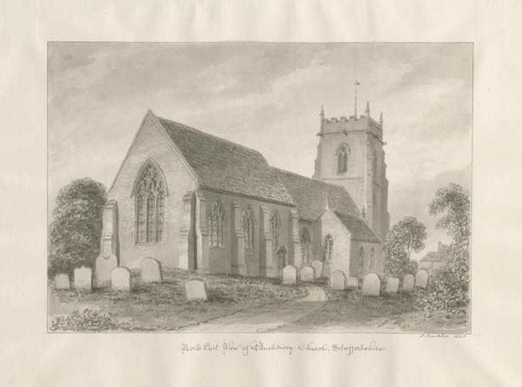 Detail of Bushbury Church by John Buckler