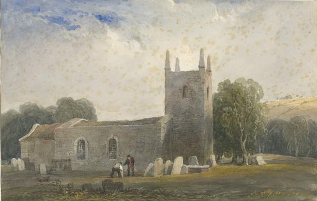 Detail of Butterton Church: water colour painting, nd [c1830-1840] by Lewis John Wood