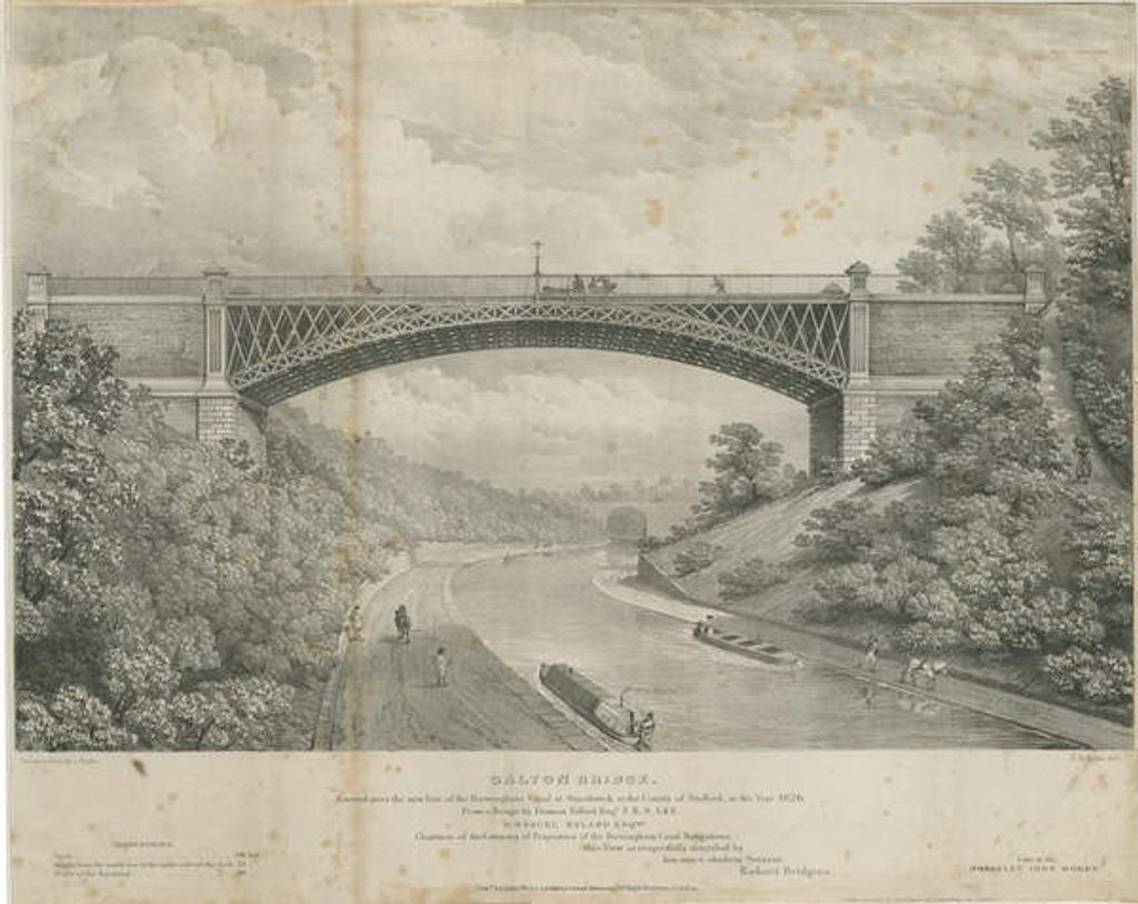 Detail of Calton Bridge: zinc lithograph by Louis Haghe