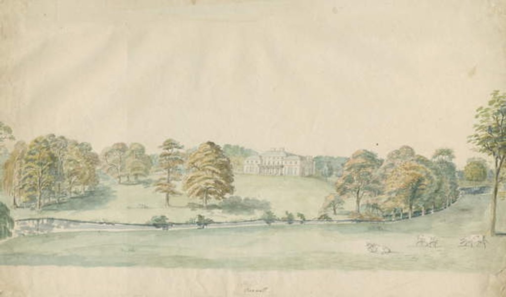Detail of Canwell Hall: tinted pencil drawing by Stebbing Shaw