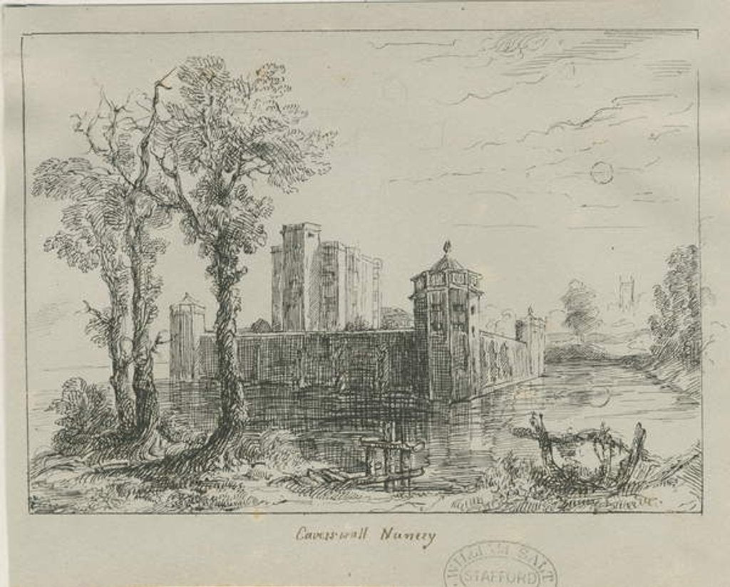 Detail of Caverswall Castle: ink sketch, nd [?19th cent] by School English