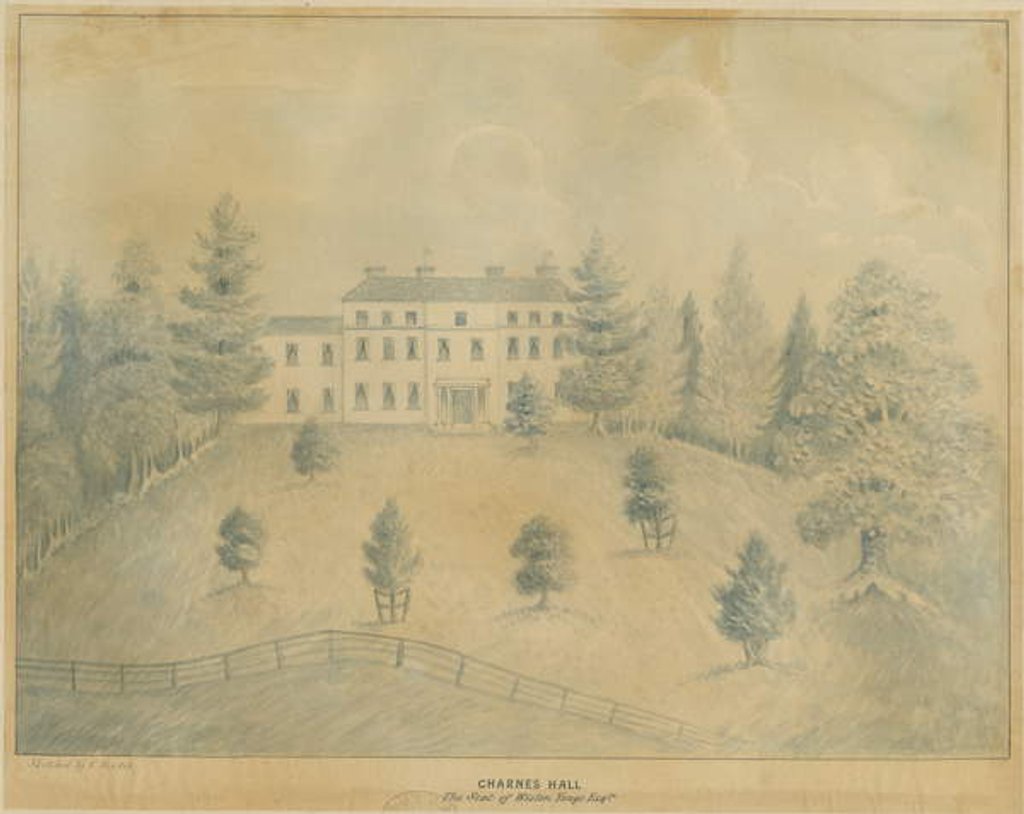 Detail of Charnes Hall: pencil and wash drawing, nd [19th cent] by C.B Ash