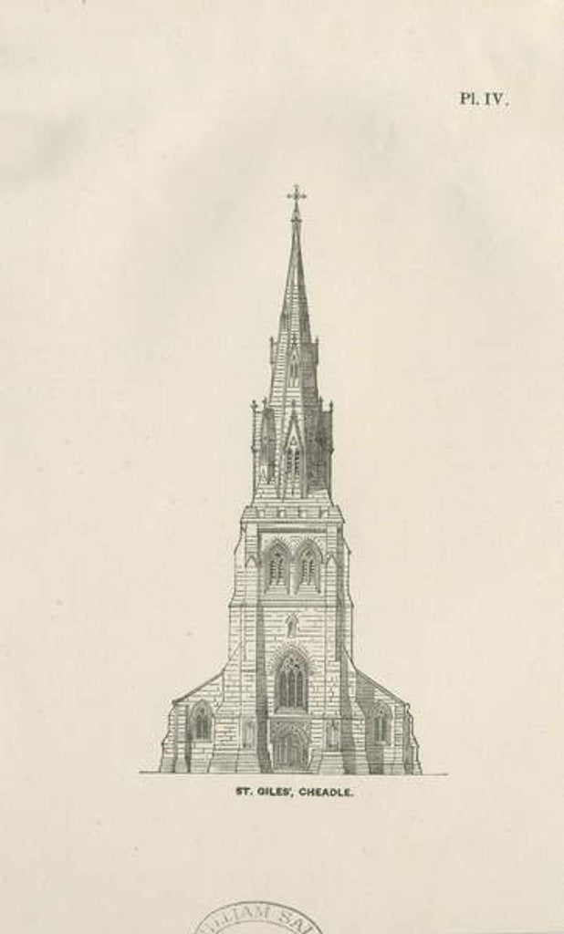 Detail of Cheadle - St. Giles' Church: wood engraving, nd [19th cent] by School English