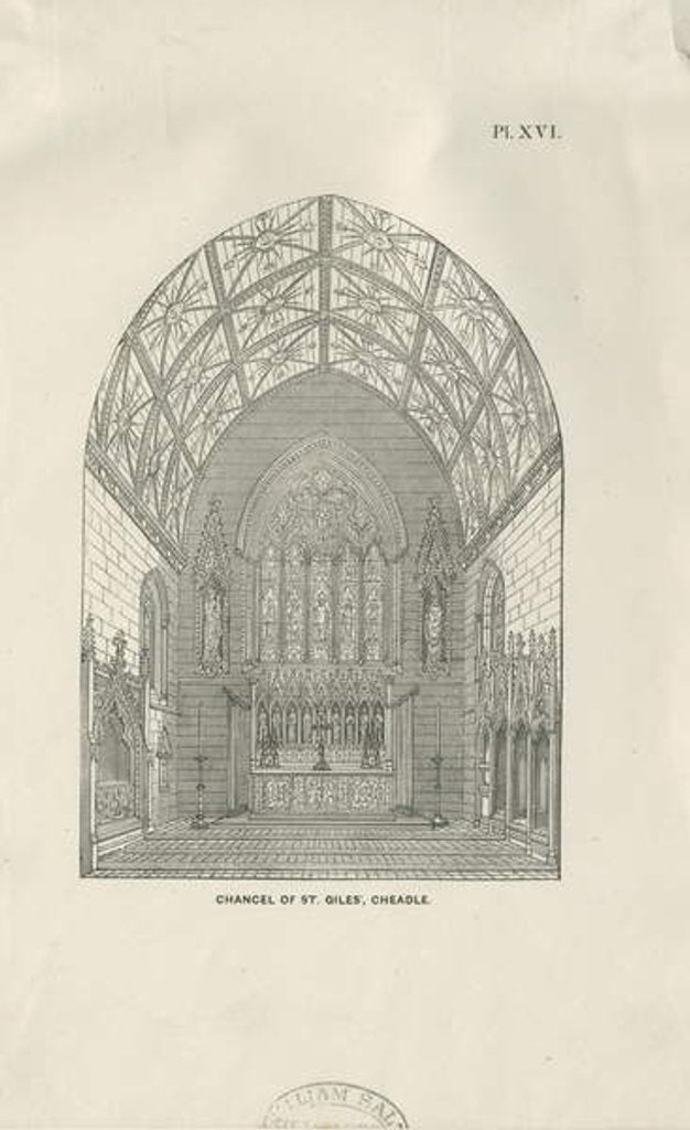Detail of Cheadle - St. Giles' Church: wood engraving, nd [19th cent] by School English