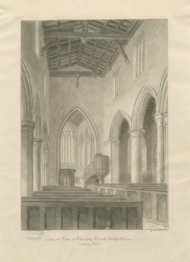 Detail of Interior of Checkley Church by John Buckler