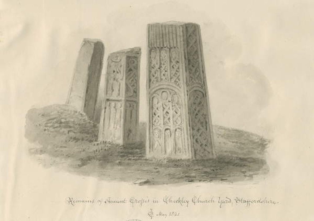 Detail of Checkley Church - Ancient Crosses by John Chessell Buckler