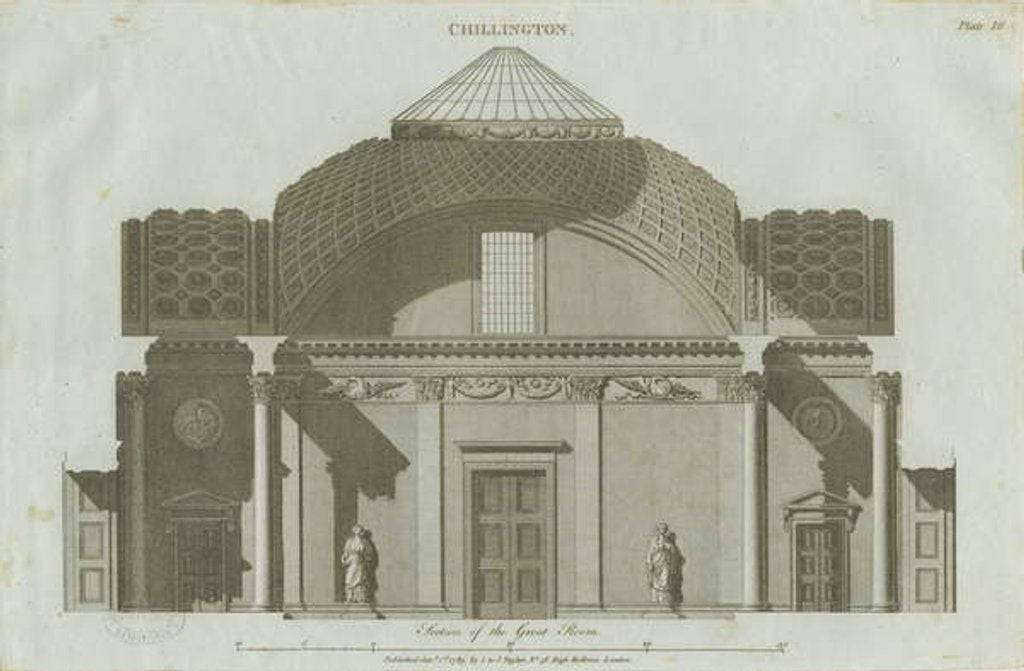 Detail of Chillington Hall: engraving, 1789 by John Soane