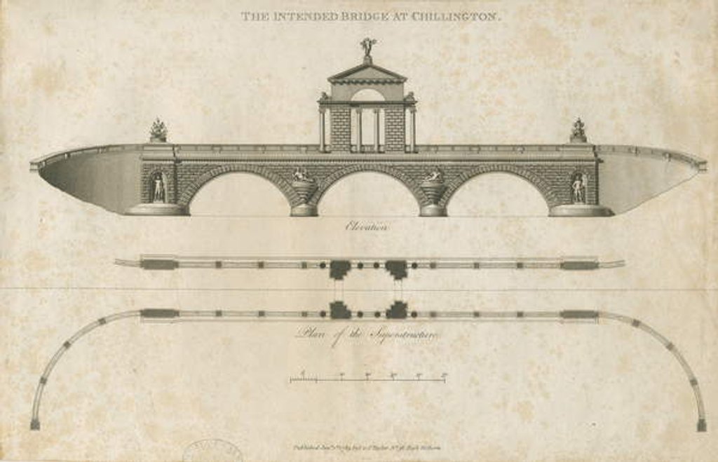 Detail of Chillington Park - Proposed Bridge by John Soane