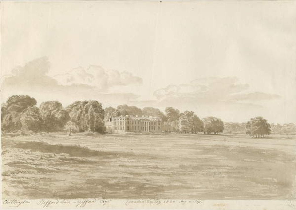 Detail of Chillington Hall: sepia drawing, 1820 by Cornelius Varley