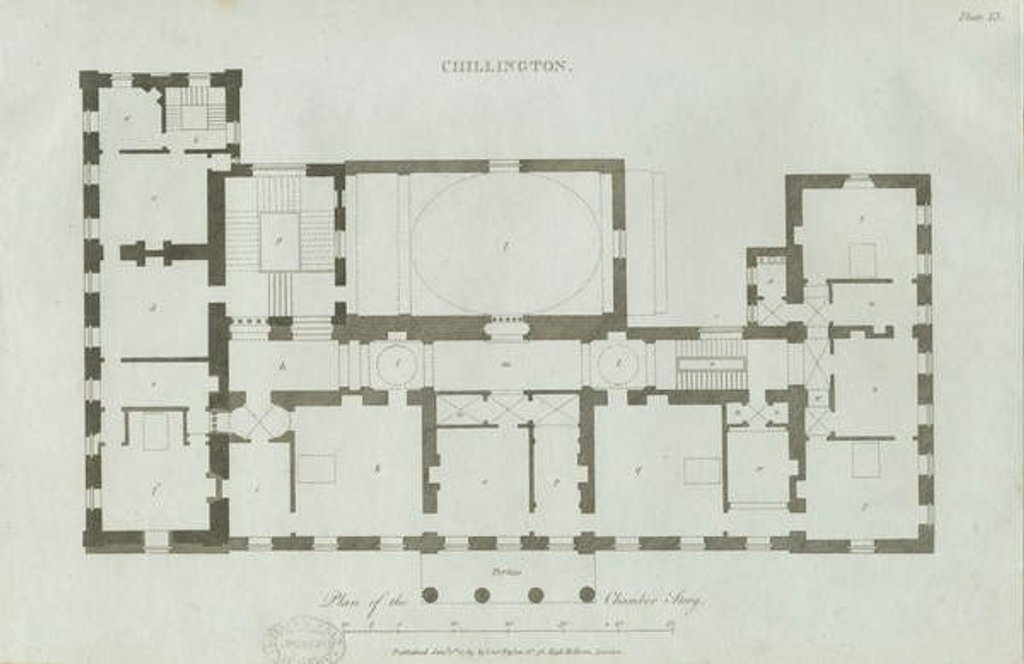 Detail of Chillington Hall: engraving, 1789 by John Soane