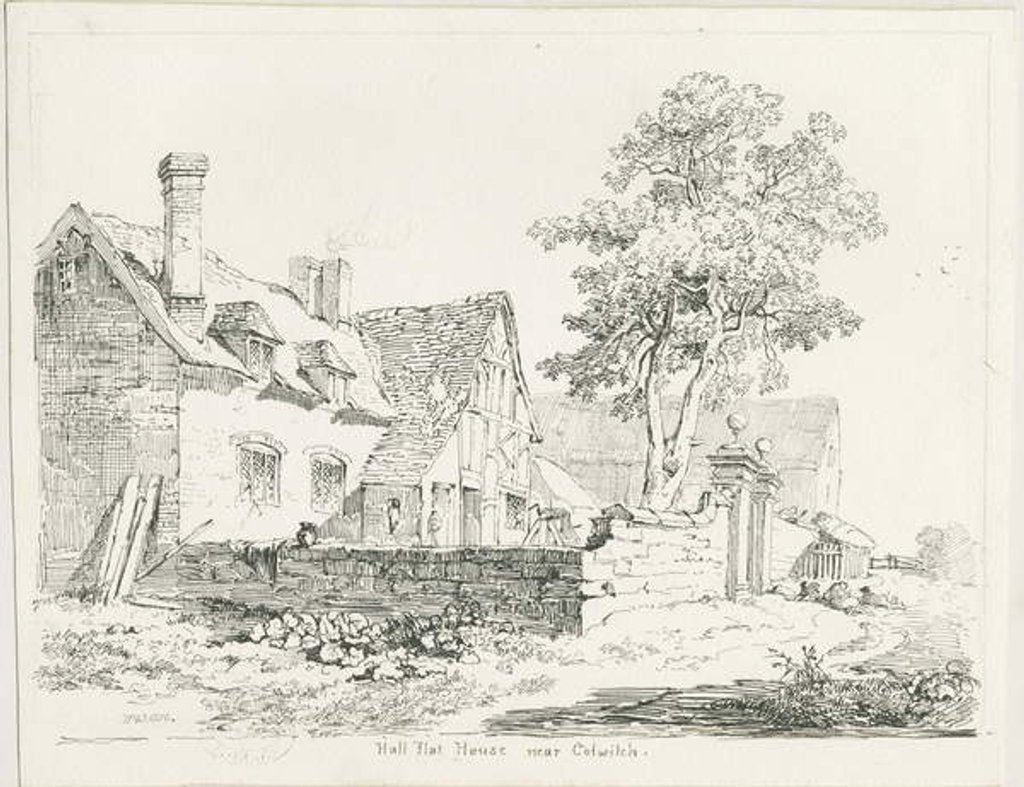 Detail of Colwich - Hall Flat House: pen and ink drawing, 1836 by Thomas Peploe Wood