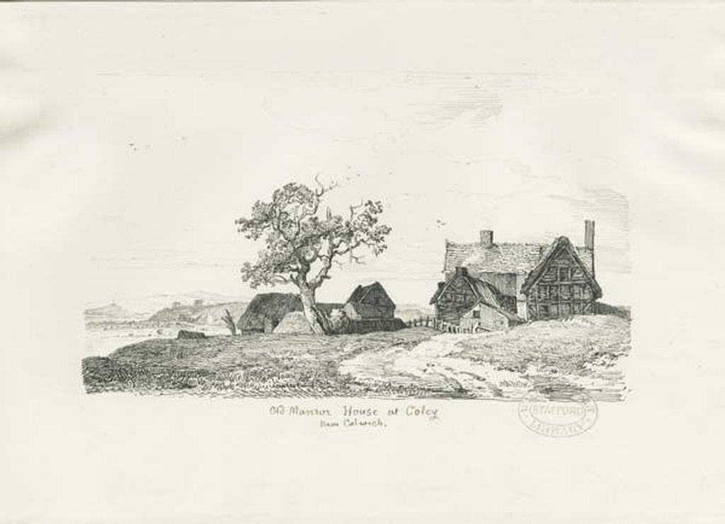 Detail of Colwich - Old Manor House at Coley: pen and ink drawing, 1836 by Thomas Peploe Wood
