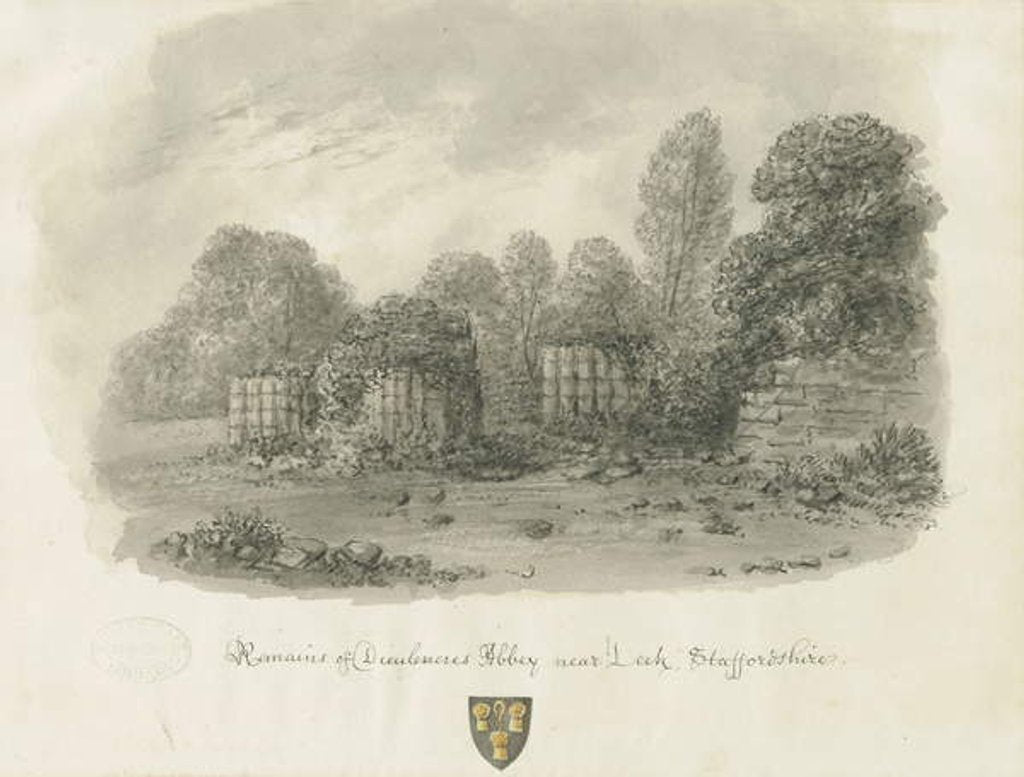 Detail of Dieulacres Abbey by John Buckler