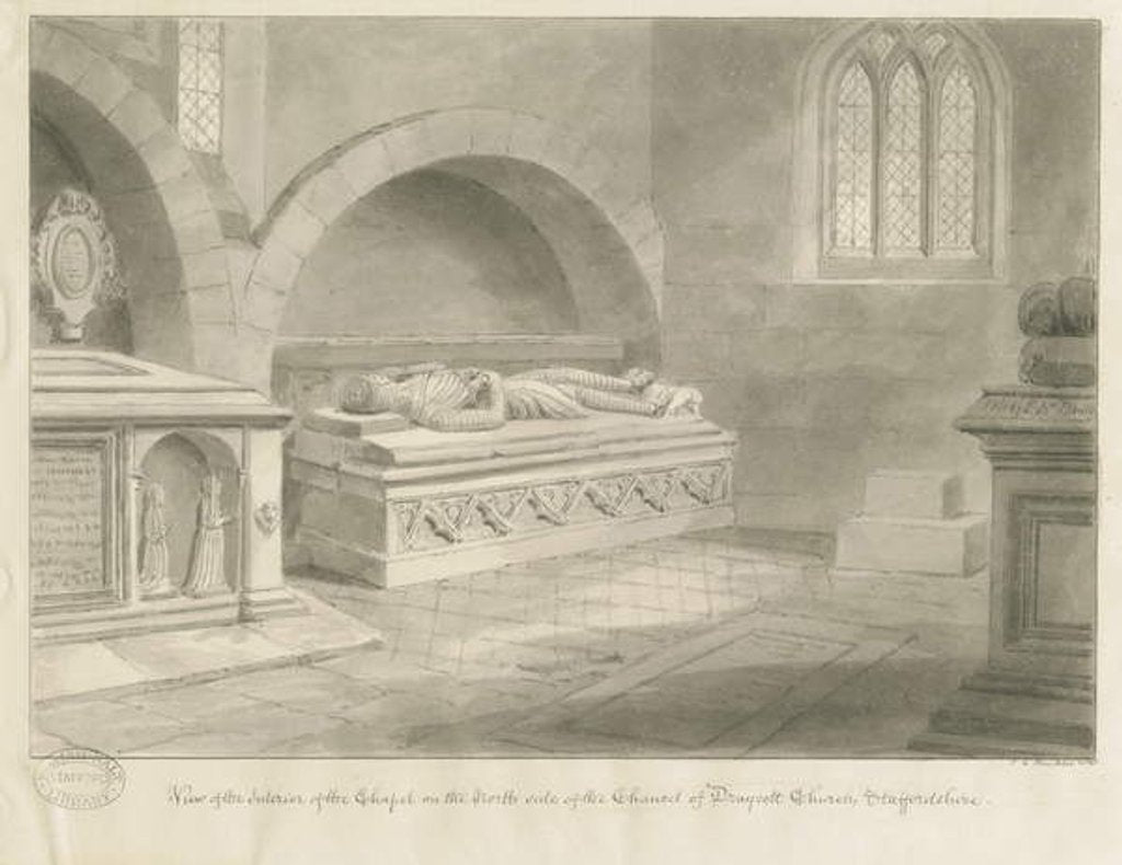 Detail of Interior of Draycott in the Moors Church by John Chessell Buckler