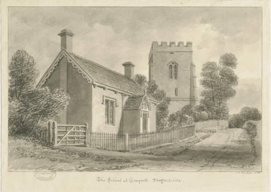 Detail of Draycott in the Moors - School by John Chessell Buckler