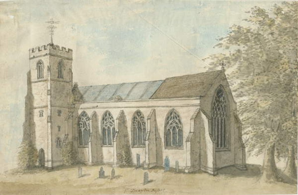 Detail of Drayton Bassett Church: water colour painting, nd[1762-1802] by Stebbing Shaw