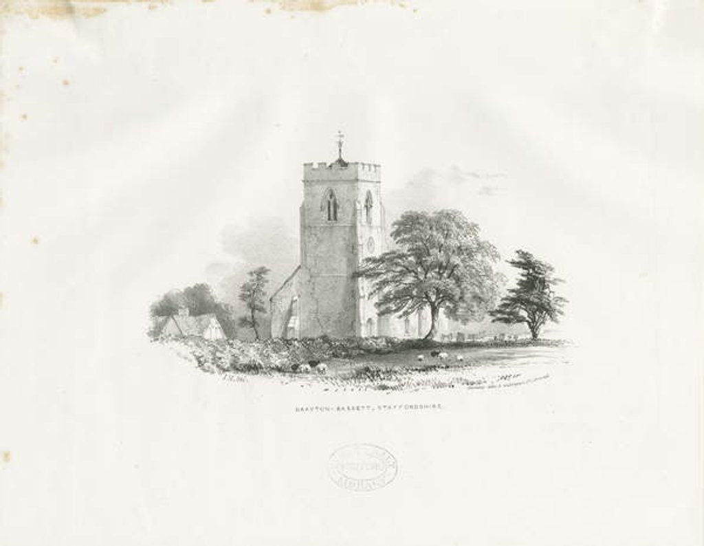 Detail of Drayton Bassett Church: lithograph, nd [c 1825-30] by School English