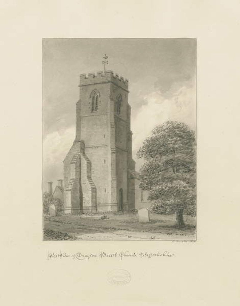 Detail of Drayton Bassett Church by John Buckler