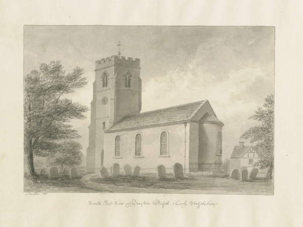 Detail of Drayton Bassett Church by John Buckler