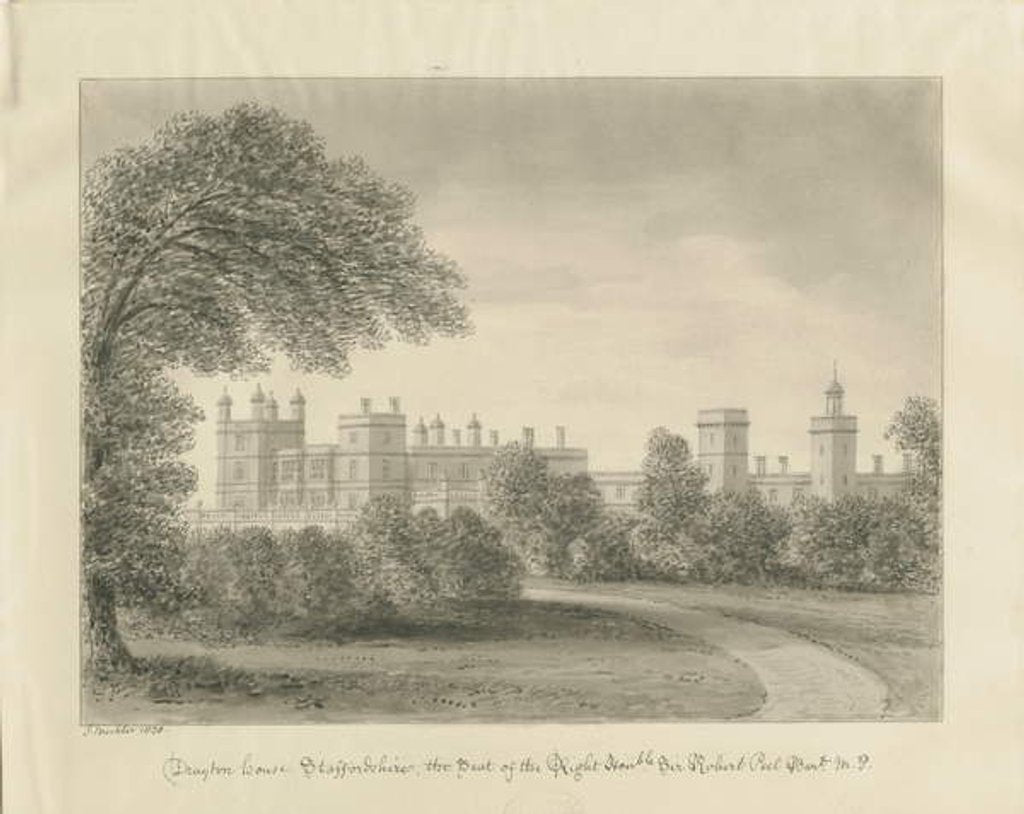 Detail of Drayton Bassett - 'Drayton Manor' by John Buckler