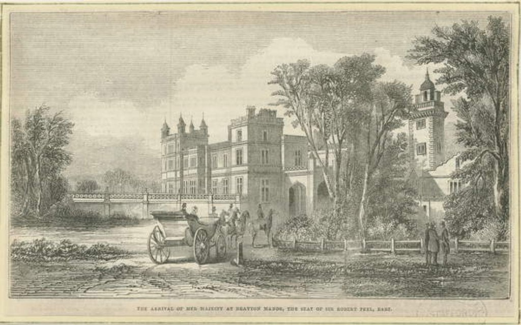 Detail of Drayton Bassett - 'Drayton Manor' : woodcut engraving, nd [?19th cent] by School English