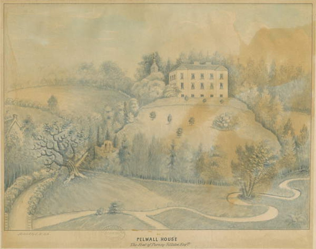 Detail of Drayton-in-Hales - Pelwall House: blue wash drawing, nd [?19th cent] by C.B Ash