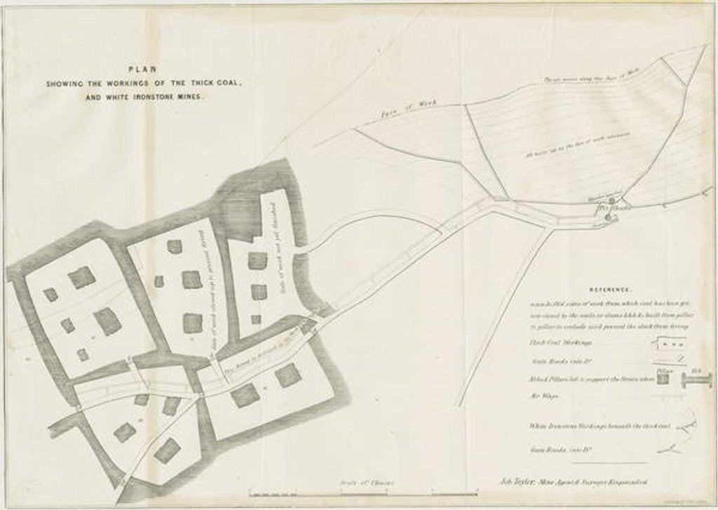 Detail of Dudley - Mine-workings: lithograph by School English