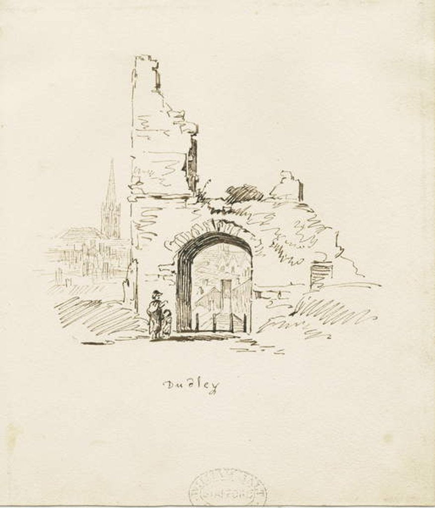Detail of Dudley Castle - The Keep: pencil sketch, nd [19th cent] by Thomas Peploe Wood