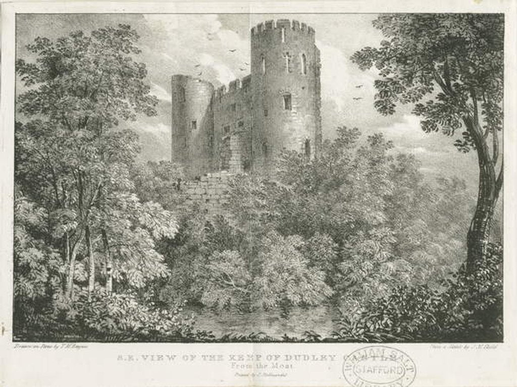 Detail of Dudley Castle - The Keep by Charles Joseph Hullmandel
