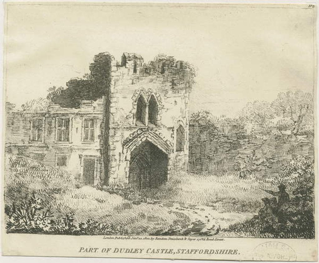 Detail of Dudley Castle - The Gatehouse: lithograph, nd [c 1801] by School English