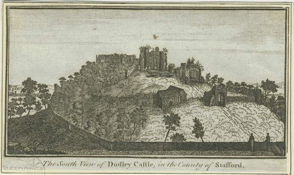 Detail of Dudley Castle: engraving by School English