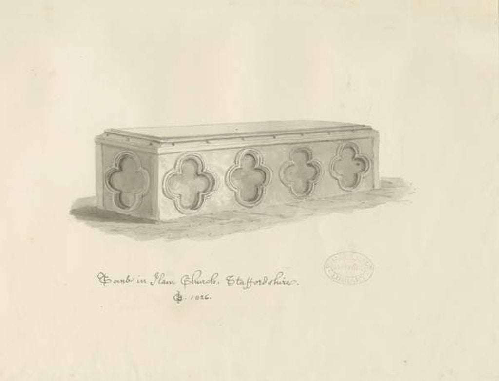 Detail of Tomb in Ham Church, 1826 by John Chessell Buckler
