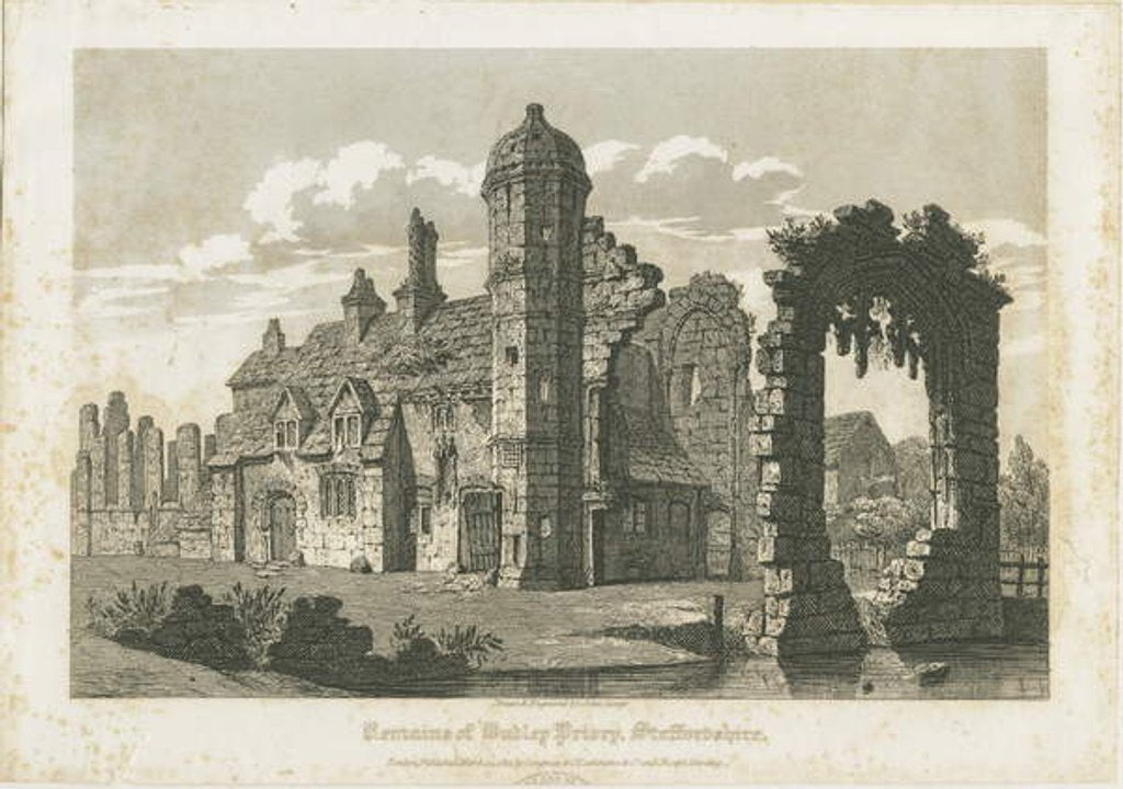 Detail of Dudley Priory: engraving, nd [c 1821] by John Coney