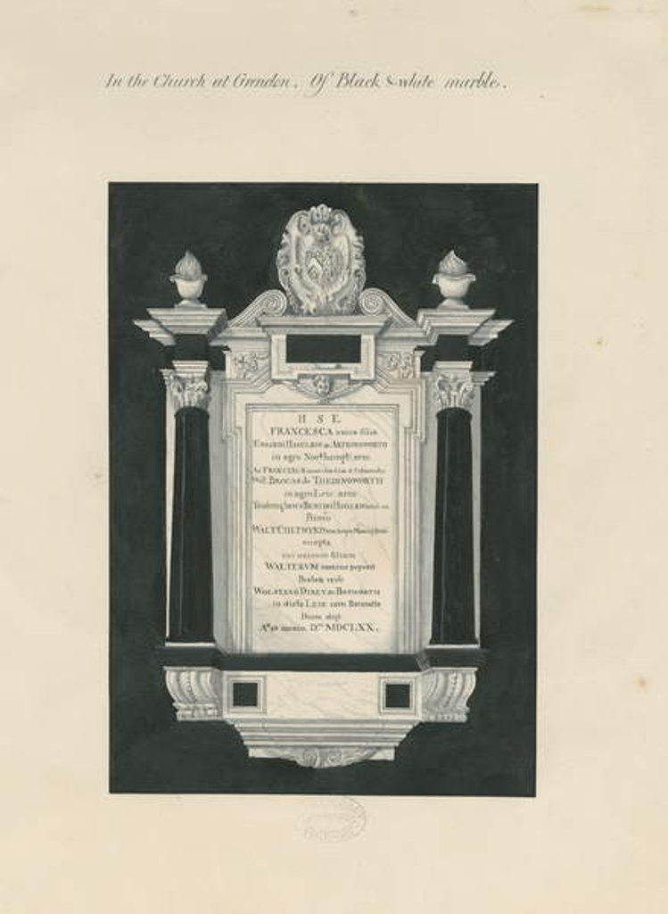 Detail of Ingestre - tablet to Frances Chetwynd: painting, nd [19th cent] by John Robert Fernyhough