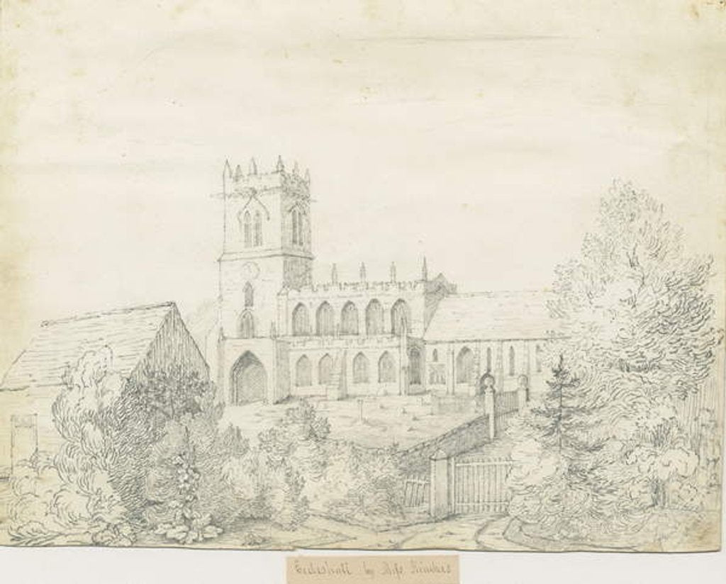 Detail of Eccleshall Church: pencil drawing, 6 May 1825 by School English