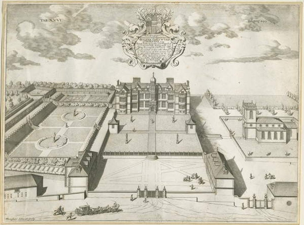 Detail of Ingestre Hall: copper-plate engraving, nd [1653-1686] by Michael Burghers