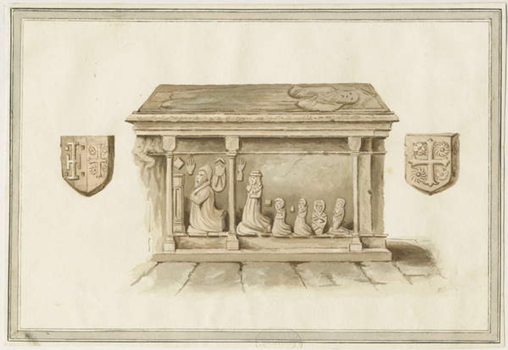 Detail of Eccleshall Church: Tomb of Bishop Bentham by School English