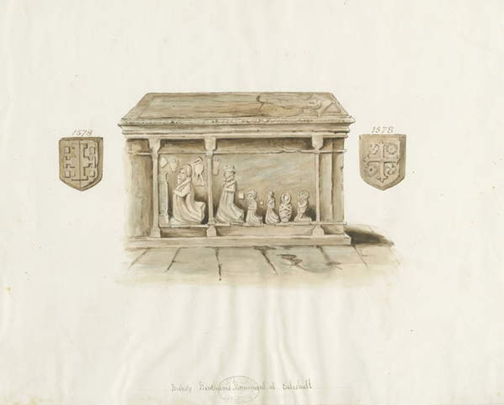 Detail of Eccleshall Church: Tomb of Bishop Bentham by School English