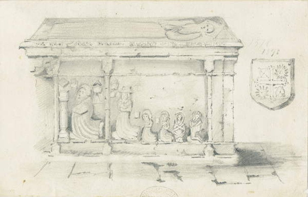 Detail of Eccleshall Church - Tomb of Bishop Bentham by Thomas Peploe Wood