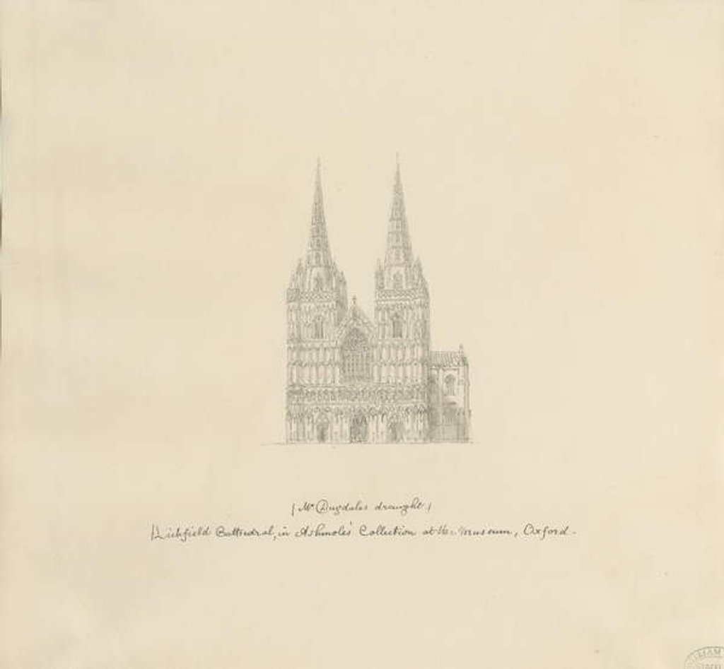 Detail of Lichfield Cathedral - West Front by William Dugdale