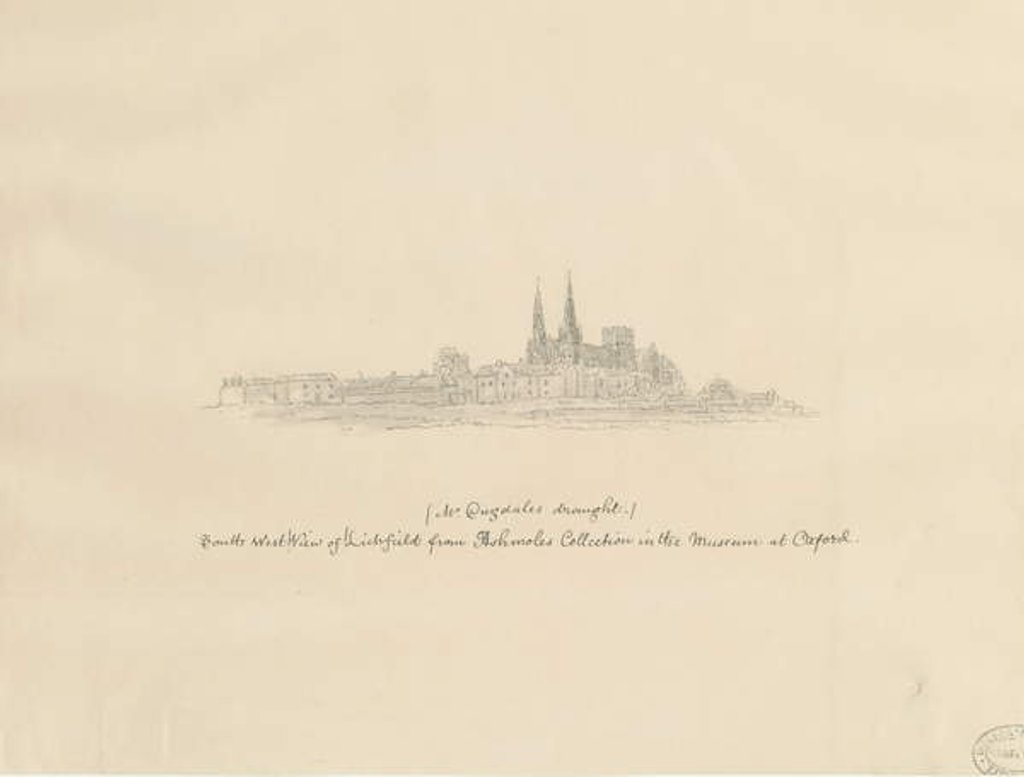 Detail of Lichfield Cathedral - South West View by William Dugdale