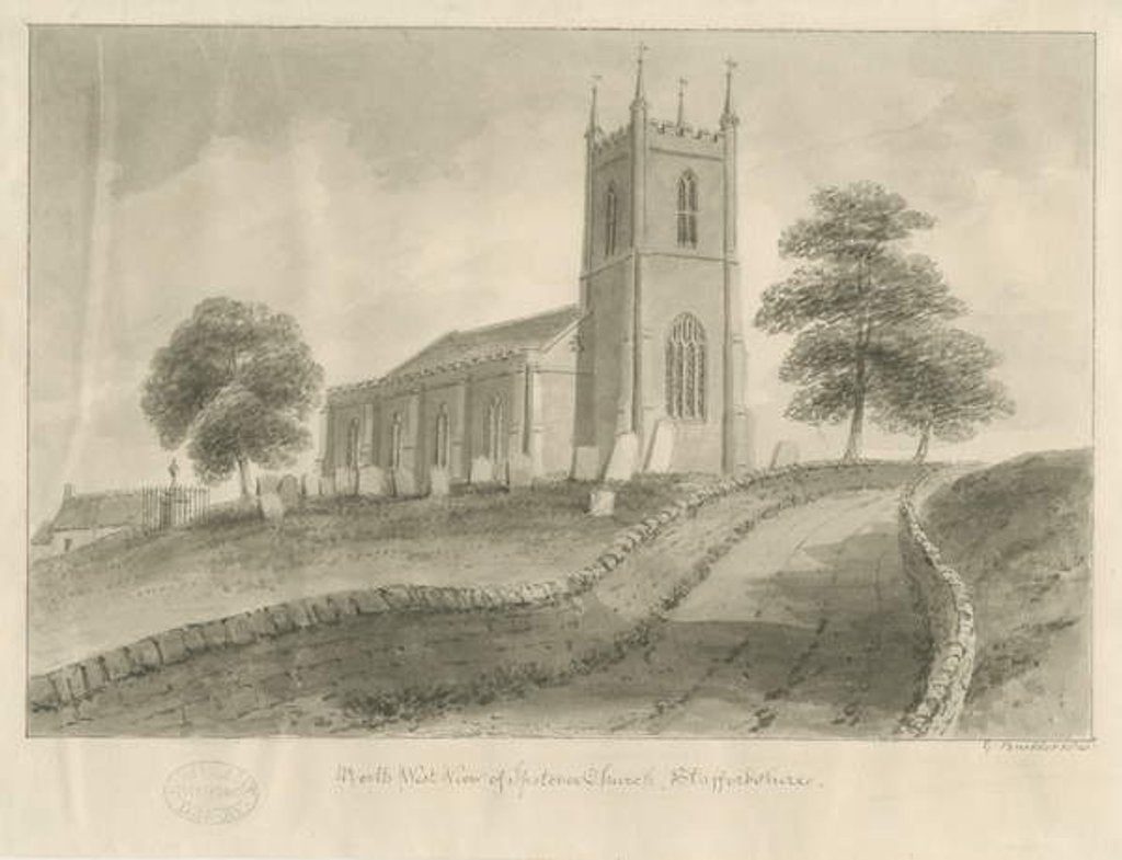 Detail of Ipstones Church by George Buckler