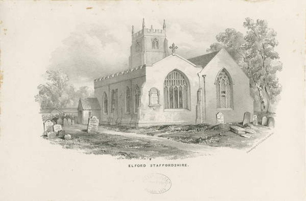 Detail of Elford Church: lithograph, nd [19th cent] by School English