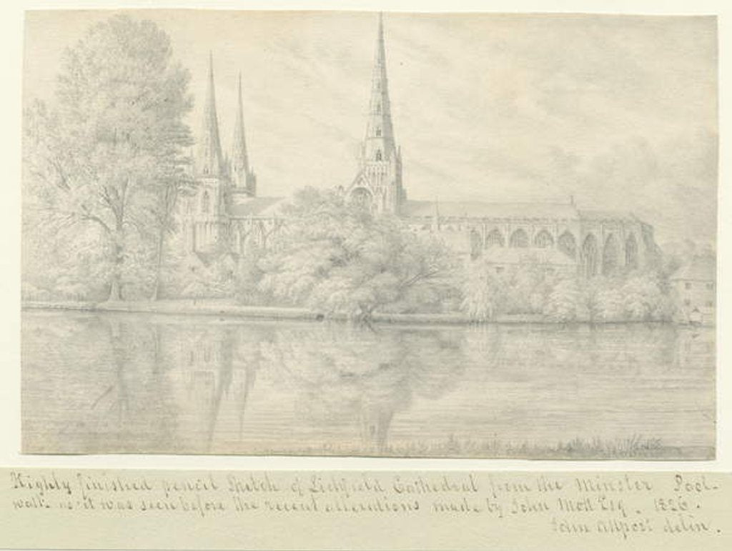 Detail of Lichfield Cathedral - South West View by John Allport